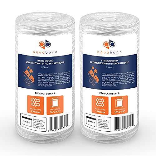 1 Micron String Wound Water Filter 10x4.5 Replacement (2 Count)