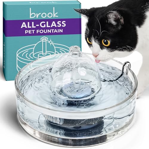 Glass Cat Water Fountain 90oz