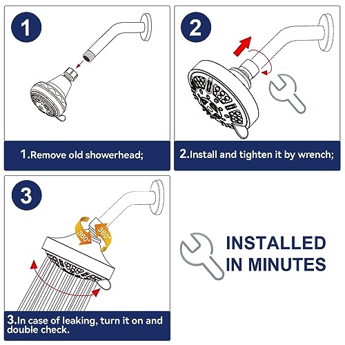 Upgraded 9 Settings High Pressure Shower Head