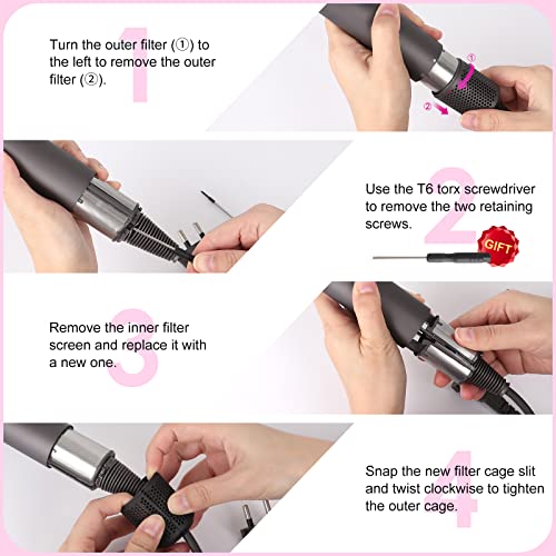 Hair Dryer Inner Filter+ Outer Filter Cage Replacement for Dyson Hair Dryer