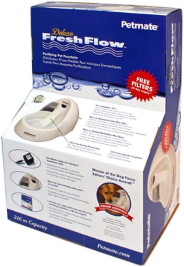 Petmate Deluxe Fresh Flow Dog, Bleached Linen, 216 Oz,White