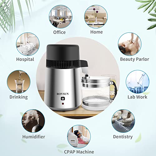 1.1 Gallon 4L Water Distiller Stainless Steel with Glass Container