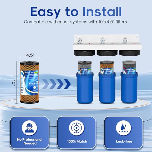 4.5"x 10" Whole House Water Filter Set (3 Count)