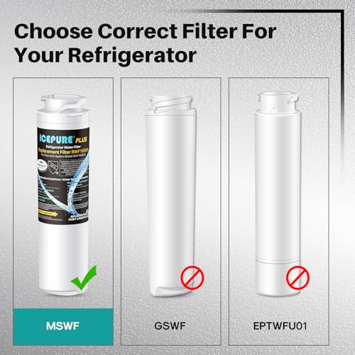 Premium MSWF Refrigerator Water Filter Compatible with GE MSWF (3 Count)