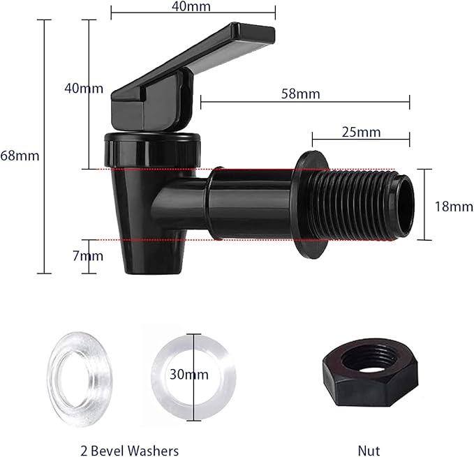 HUI NING Replacement Ceramic Dome Water Filter and Faucet Kit for Countertop,Household Water Bucket, Water Cooler Filtration Systems Water Pitcher (2 Dome Filters & 2 White Taps)