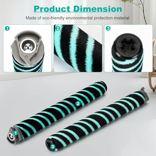 AZ4000 AZ4002 AZ3901 Soft Brush Roller Replacement Parts Compatible with Shark POWERDETECT Upright Vacuum Cleaner (3 Count)