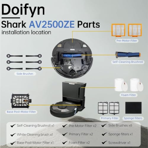 Replacement Parts for Shark AI AV2501S AV2511AE Robot Vacuum Cleaner (23 Count)