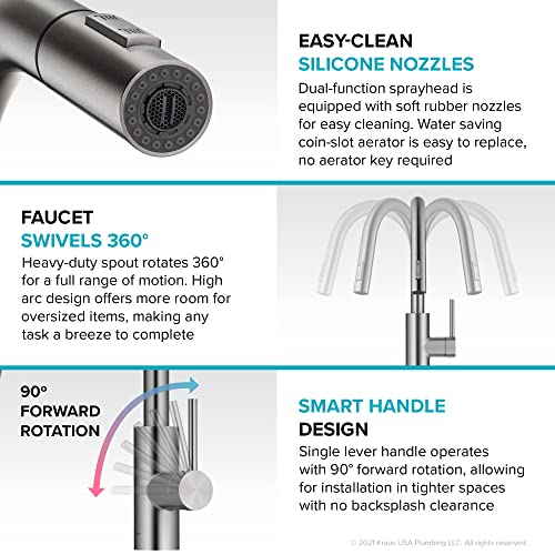 Spot Free Stainless Steel Pull Down Kitchen Faucet KPF