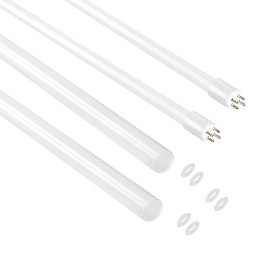 HQUA-OWS-12L 40W Germicidal UV Tube 2 Pack and HQUA-OWS-12Q Quartz Sleeve for 12GPM Water Purifier 2 Pack