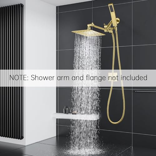 All Metal 10" Dual Square Shower Head Combo