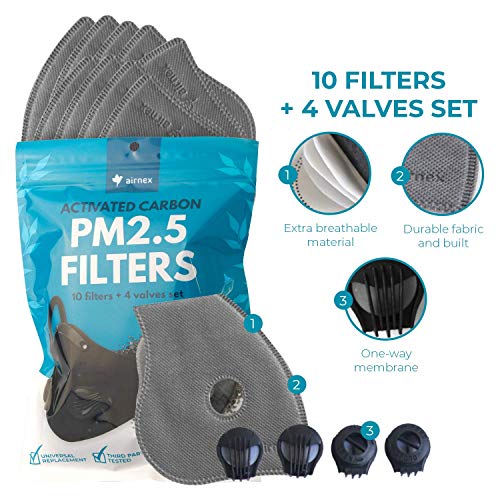 PM2.5 Activated Carbon Face Mask Filters (14 Count)