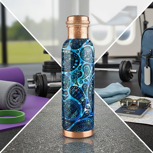 Pure Printed Copper Water Bottle 32 oz