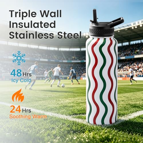 40 oz Insulated Water Bottle with Straw