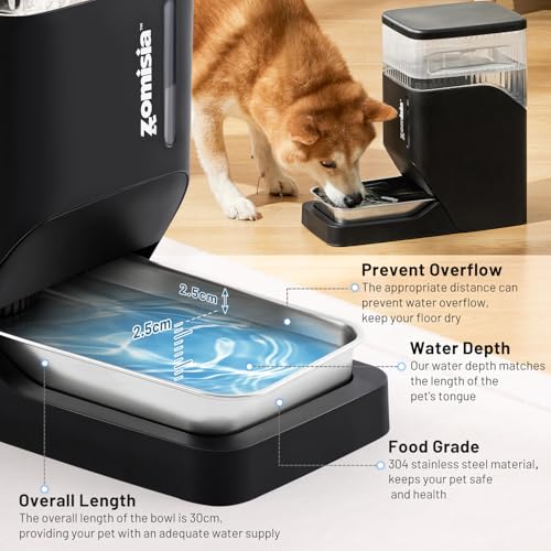 Automatic Dog Water Dispenser 8L with Stainless Steel Bowl