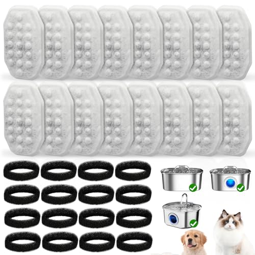 32 Pack Cat Water Fountain Replacement Filters & Pre (16 Count)