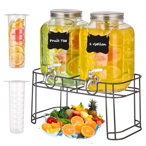 1 Gallon Glass Drink Dispensers for Parties