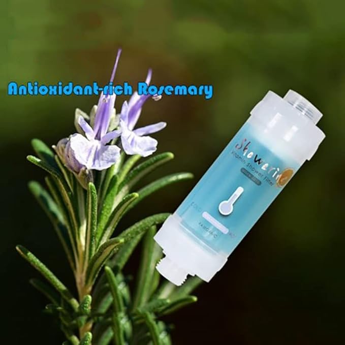 2 pack,Generic Vitamin C Shower Head Filter, Remove Chlorine & Impurities, Easy Installation, Filtered Shower Water for Healthier,Rosemary scented