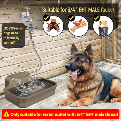 135OZ Automatic Water Dispenser for Large Dogs Patented Outdoor Dog Water Bowl Dispenser Automatic Dog Feeder Fit 3