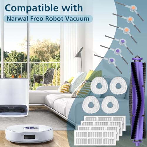 Replacement Parts Accessories Compatible with Narwal Freo Robot Vacuum ONLY (15 Count)