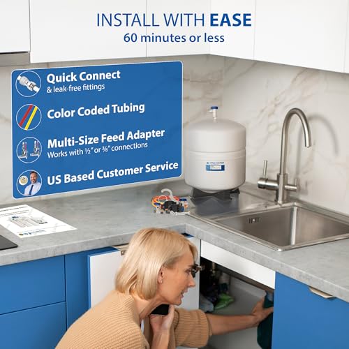 RO-Hi, 5-Stage Under Sink Reverse Osmosis System, 3/8" Output