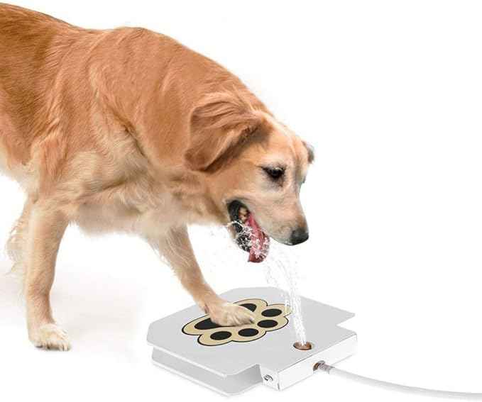 Dog Water Fountain Step On Toy,Easy Paw Petal Activated Dog Steps Eco-Friendly Pet Water Fountain Drinking Pet Dispenser Dog Water Sprinkler,Automatic Water Dog Fountain for Big/Small Dogs