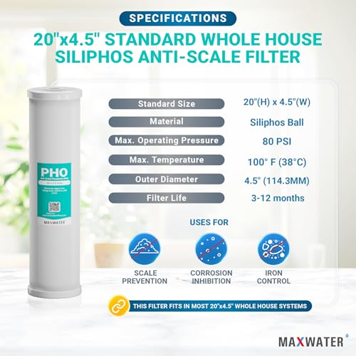 1x Max Water 20" BB Whole House 20" x 4.5" Anti