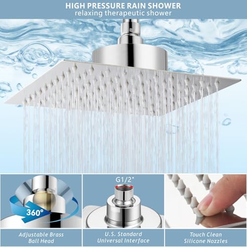 High Pressure Rain Shower Head with Filtered