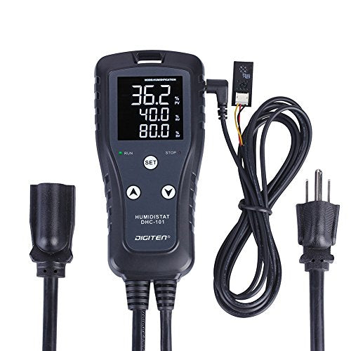 Humidity Controller DHC101 Digital Humidistat Pre Wired Outlet Reptile Humidity Controller for Grow Tent Mushroom Greenhouse Homebrew Fermentation Humidifier Dehumidifier