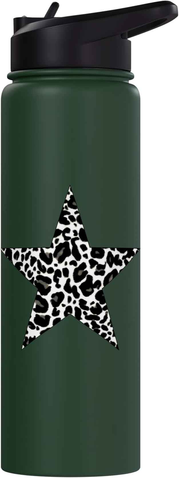 Star Shape - Cute Cheetah Leopard Print Graphic Stainless Steel Insulated Water Bottle