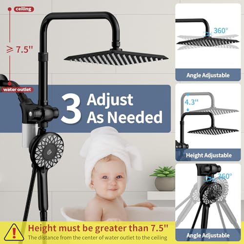 Magnetic Filtered Dual Shower Head with Handheld Spray Combo