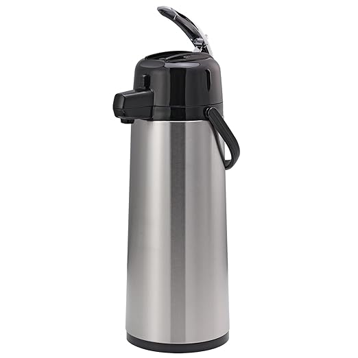 Service Ideas ECAL25S Eco-Air Airpot with Lever Lid, Insulated Beverage Dispenser, Thermal Coffee Carafe, 2.5 Liter, Glass vacuum insulated