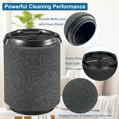 2 Pack VF7000 Replacement Filter for Ridgid Shop Vac (2 Count)