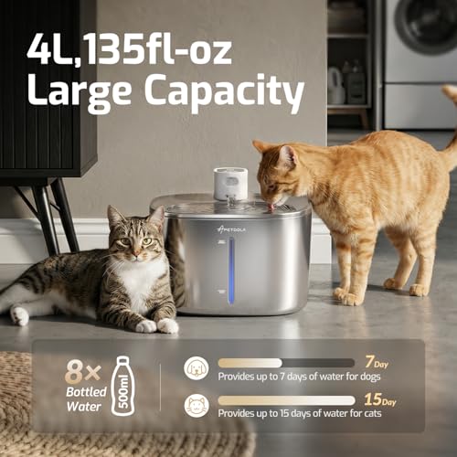 Wireless Cat Water Fountain Stainless Steel