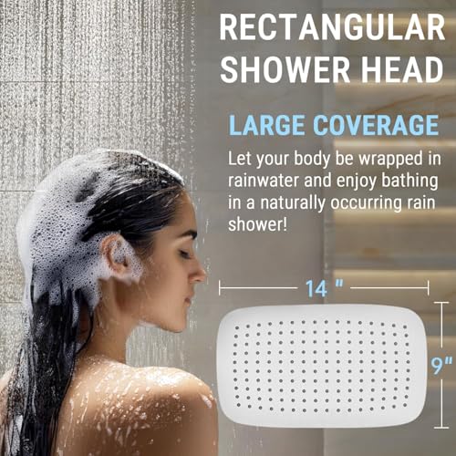 All Metal 14" Rain Shower Head with Handheld for Bathroom Upgrade
