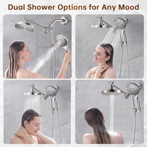 Rain Shower Head with Handheld Spray Built