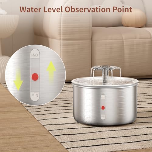 Stainless Steel Cat Water Fountain (68 Fl Oz)