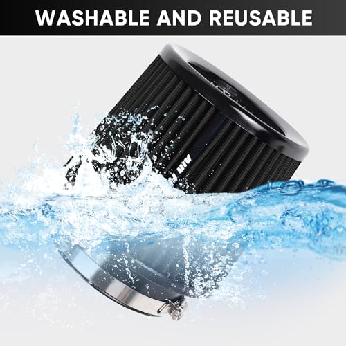 3 3.5 4 Inches Cold Air Intake Filter 76mm 89mm 101mm High Performance Washable Clamp