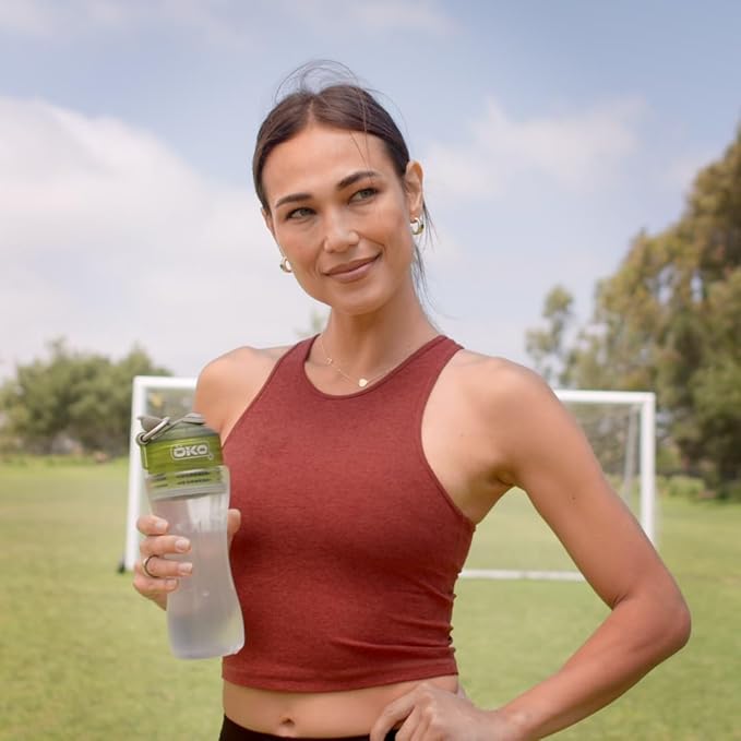 ÖKO H2O Filtration Water Bottle with Advanced Electro-Adsorption Filter, Portable Water Filter Bottle for Travel, Hiking & On The Go, BPA-Free Reusable Bottle, Long Lasting 100 Gallon Filter, 22 Oz