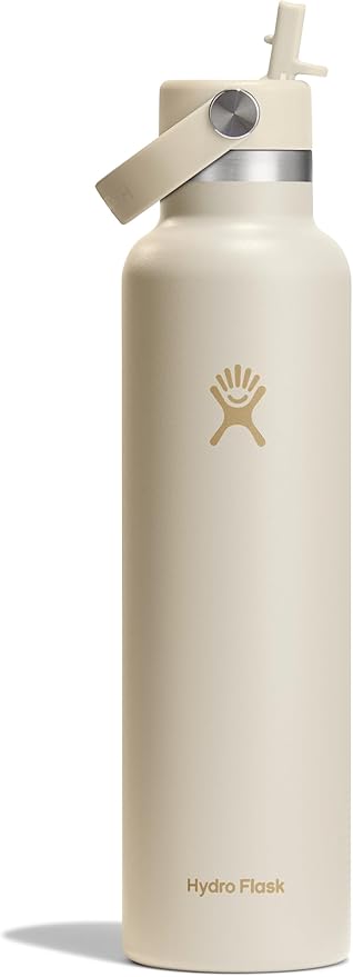 Hydro Flask Water Bottle - Insulated Stainless Steel - Straw Lid, Non Spill, Leakproof in 24 Oz Coconut Cream