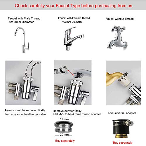 Faucet Diverter Valve with Aerator M22 Female Thread