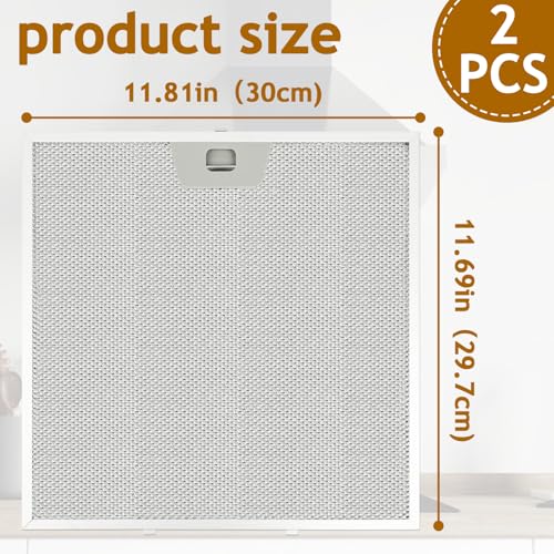 2 Pack WB02X24872 Range Hood Grease Filter Compatible with GE JVW5301EJ1ES JVW53011SJ1SS JVW5301BJ1TS JVW5301FJ1DS JVW5301EJ2ES (2 Count)