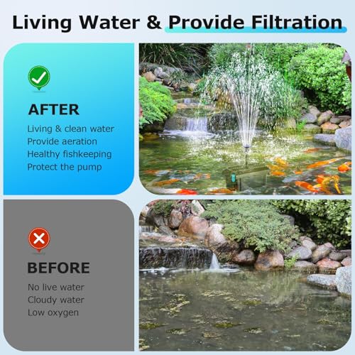 Pond Filter with 12W Solar Fountain Pump