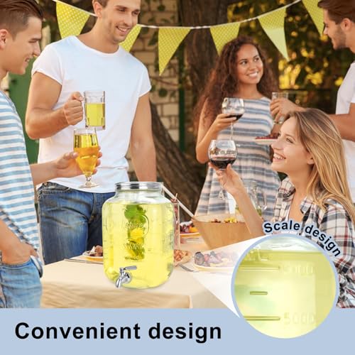 2 Gallon Glass Drink Dispensers For Parties