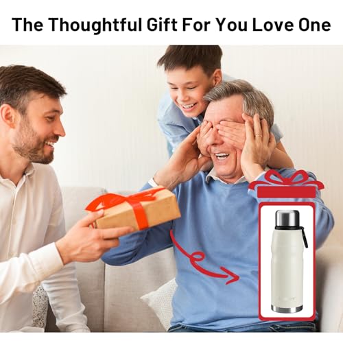 20oz Vacuum Insulated Stainless Steel Thermoses with Foldable Handle & Leakproof Lid