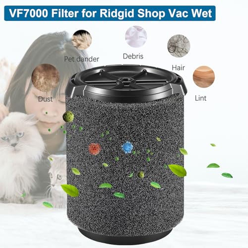2 Pack VF7000 Replacement Filter for Ridgid Shop Vac (2 Count)