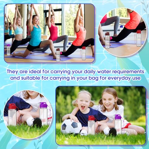 20 Pcs 17 Oz Plastic Water Bottles Bulk Sports