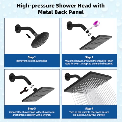 cUPC Certified Thickness Metal 6'' Rain Shower Head