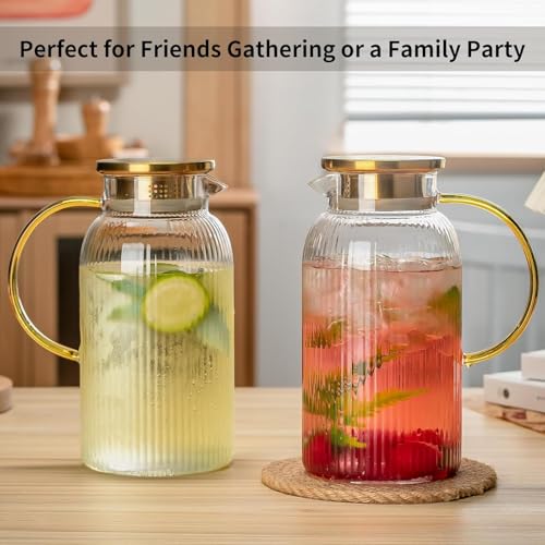 Glass Pitcher with Lid