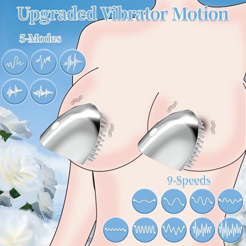 2-in-1 Multifunction Personal Massager, 5 Modes & 9 Speeds, Intimate Massager for Clitoral, Nipple, G-Spot & Penis Stimulation, Solo or Couples Use
