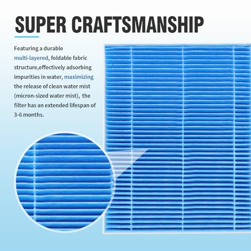 12pcs Wick Replacement Filter and 6pcsTop Fill Humidifier Replacement Filters Compatible with Superior 6000S Smart Evaporative Humidifier (18 Count)